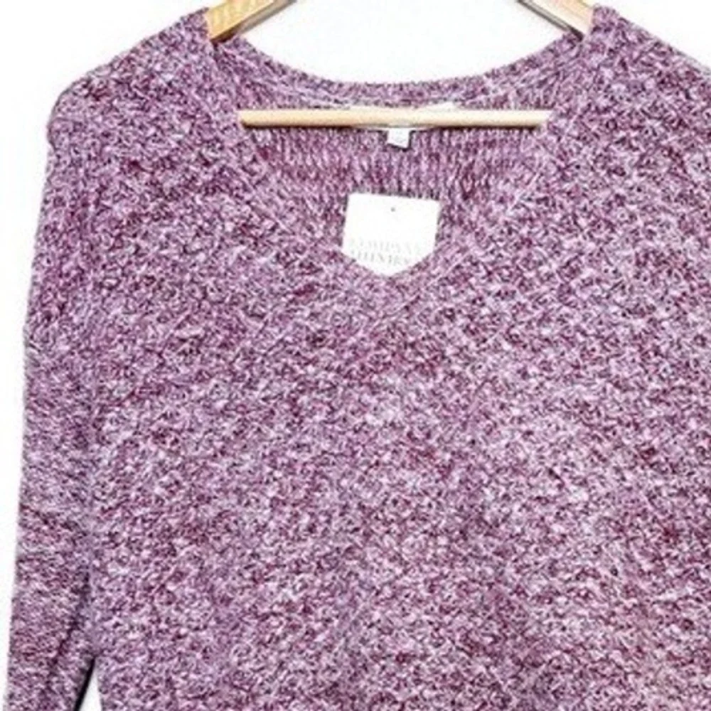Company Ellen Tracy NWT Womens‎ V-Neck Sweater Amethyst Marl Purple Knit Size M